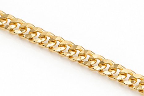 9ct Yellow Gold Diamond Cut Curb Chain (0.70mm)