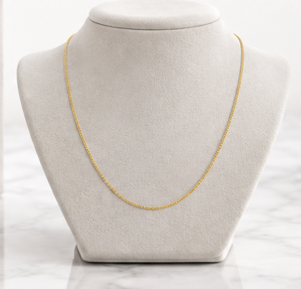 9ct Yellow Gold Diamond Cut Curb Chain (0.70mm)