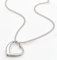 Sterling Silver Slip-On Heart Pendant Necklace