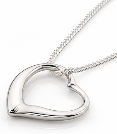 Sterling Silver Slip-On Heart Pendant Necklace