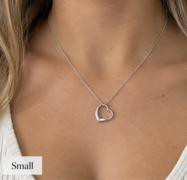 Sterling Silver Slip-On Heart Pendant Necklace