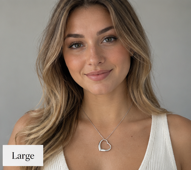 Sterling Silver Slip-On Heart Pendant Necklace
