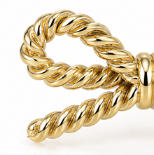 9ct Yellow Gold Rope Bow Stud Earrings