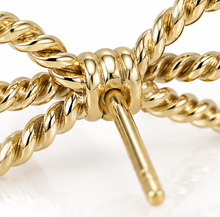 9ct Yellow Gold Rope Bow Stud Earrings