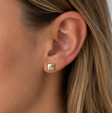 9ct Yellow Gold Square Stud Earrings
