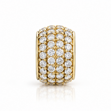 9ct Yellow Gold Cubic Zirconia Pavé Bead Charm