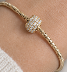9ct Yellow Gold Cubic Zirconia Pavé Bead Charm
