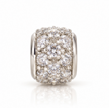 9ct Rhodium-Plated Yellow Gold Cubic Zirconia Ball Charm Pendant