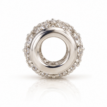 9ct Rhodium-Plated Yellow Gold Cubic Zirconia Ball Charm Pendant