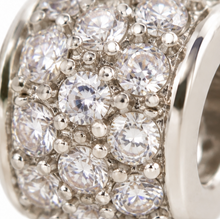 9ct Rhodium-Plated Yellow Gold Cubic Zirconia Ball Charm Pendant