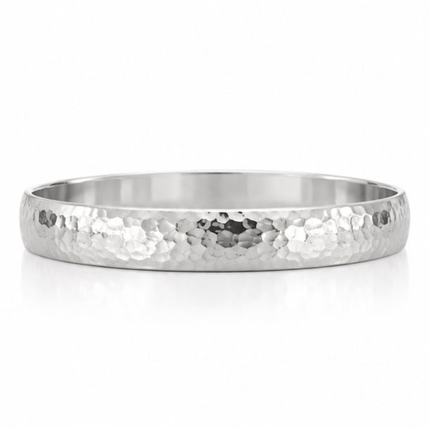 Sterling Silver 8mm Hammered Stacker Bangle