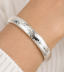 Sterling Silver 8mm Hammered Stacker Bangle