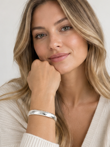 Sterling Silver 8mm Hammered Stacker Bangle