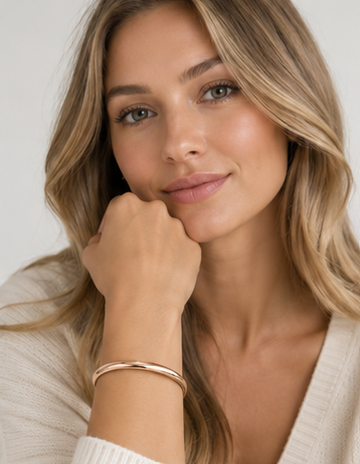 9ct Rose Gold 4.15mm Court Bangle
