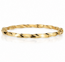 9ct Yellow Gold Twisted Hollow Hinged Bangle