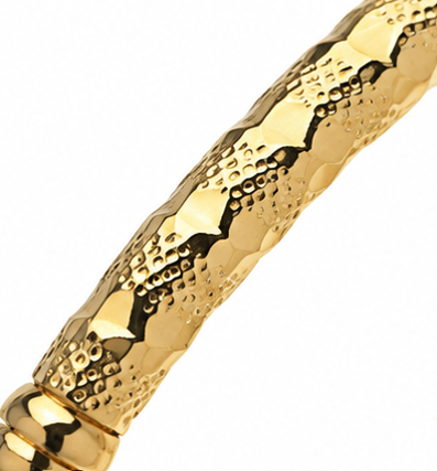 9ct Yellow Gold Patterned Hollow Hinged Bangle