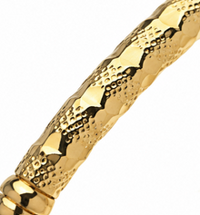 9ct Yellow Gold Patterned Hollow Hinged Bangle