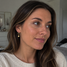 9ct Yellow Gold Heart Charm Hoop Earrings