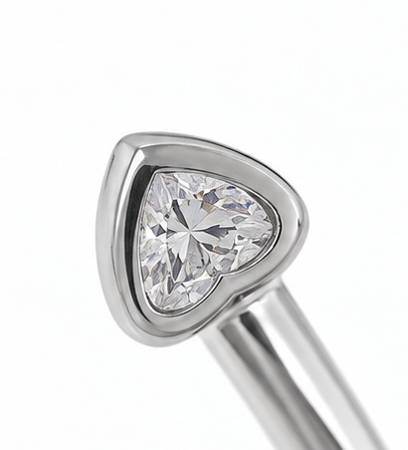 Sterling Silver Cubic Zirconia Heart Torque Bangle