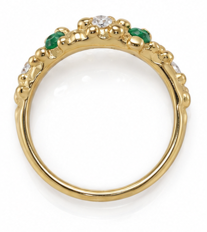 18ct Gold Vermeil Emerald & Lab-Grown Diamond Ring