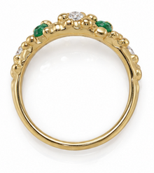 18ct Gold Vermeil Emerald & Lab-Grown Diamond Ring