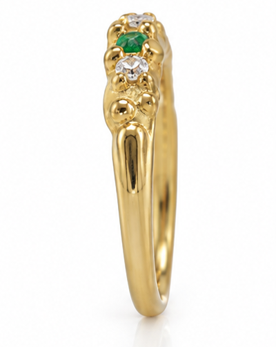 18ct Gold Vermeil Emerald & Lab-Grown Diamond Ring