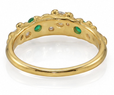 18ct Gold Vermeil Emerald & Lab-Grown Diamond Ring