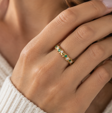 18ct Gold Vermeil Emerald & Lab-Grown Diamond Ring