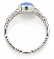 Sterling Silver Round Opalite Organic Ring