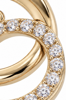 Diamonfire Sterling Silver Gold-Plated CZ Interlinked Circle Necklace