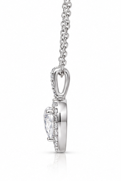 Diamonfire Sterling Silver 1.13ct CZ Pavé Heart Pendant