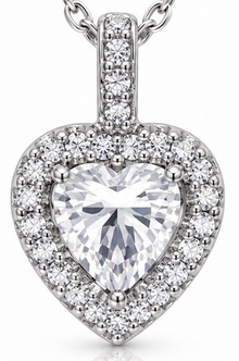 Diamonfire Sterling Silver 1.13ct CZ Pavé Heart Pendant