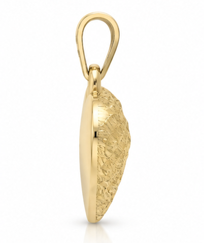 Elements Gold 9ct Yellow Gold Ripple Texture Heart Pendant