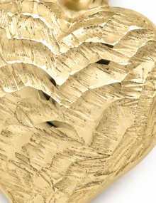 Elements Gold 9ct Yellow Gold Ripple Texture Heart Pendant