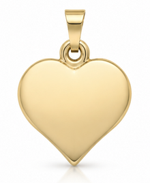 Elements Gold 9ct Yellow Gold Ripple Texture Heart Pendant