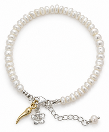Banyan Sterling Silver Freshwater Pearl Charm Bracelet