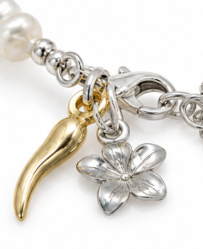 Banyan Sterling Silver Freshwater Pearl Charm Bracelet