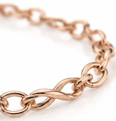 9ct Rose Gold Juliette Link Bracelet 19cm