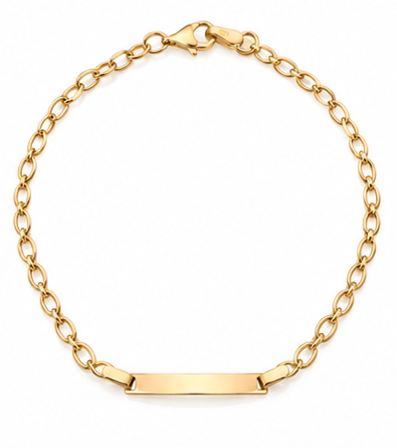 9ct Yellow Gold Engravable ID Bracelet 19cm