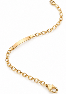 9ct Yellow Gold Engravable ID Bracelet 19cm