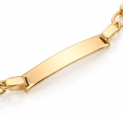 9ct Yellow Gold Engravable ID Bracelet 19cm