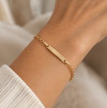 9ct Yellow Gold Engravable ID Bracelet 19cm
