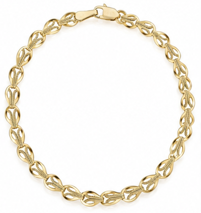 Gold 9ct Yellow Gold Stampato Link Bracelet 19cm