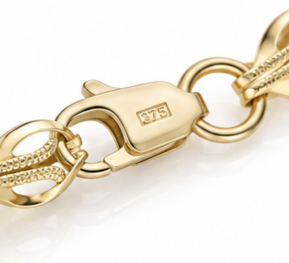 Gold 9ct Yellow Gold Stampato Link Bracelet 19cm