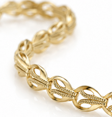 Gold 9ct Yellow Gold Stampato Link Bracelet 19cm