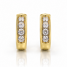 9ct Yellow Gold Cubic Zirconia Huggie Hoop Earrings