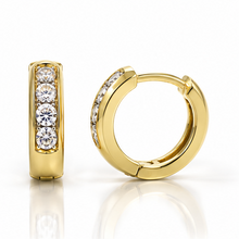 9ct Yellow Gold Cubic Zirconia Huggie Hoop Earrings