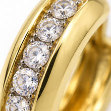 9ct Yellow Gold Cubic Zirconia Huggie Hoop Earrings