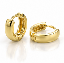 9ct Yellow Gold Cubic Zirconia Huggie Hoop Earrings