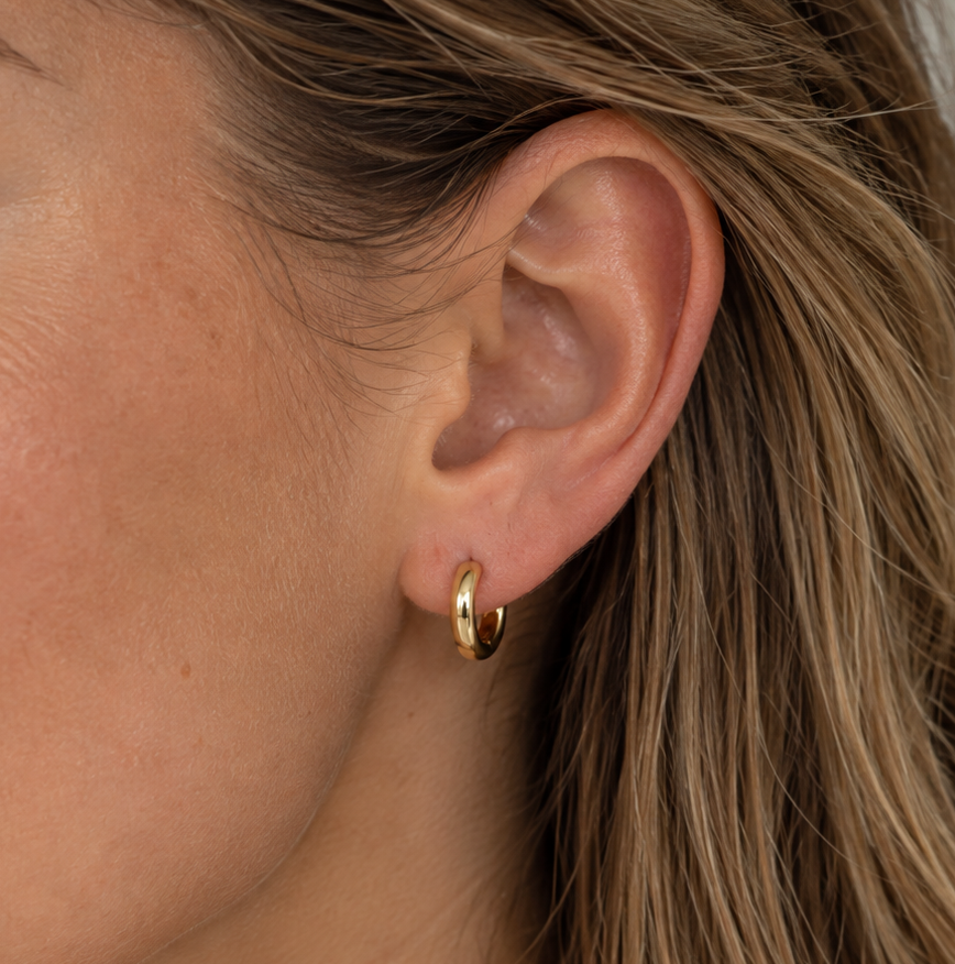 9ct Yellow Gold Huggie Hoop Earrings